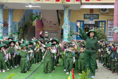HOẠT ĐỘNG TRẢI NGHIỆM CHÀO MỪNG NGÀY 22/12 CỦA CÁC BÉ  TRƯỜNG MẦM NON THÀNH LỢI